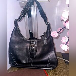 Coach black leather Hamilton hobo shoulder bag